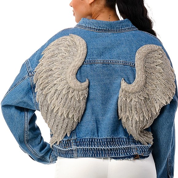 Angel wing denim jacket